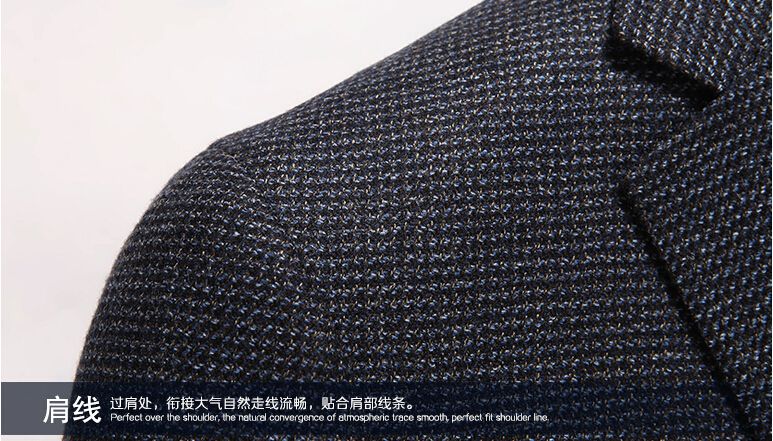 新款羊毛男士职业装细节图