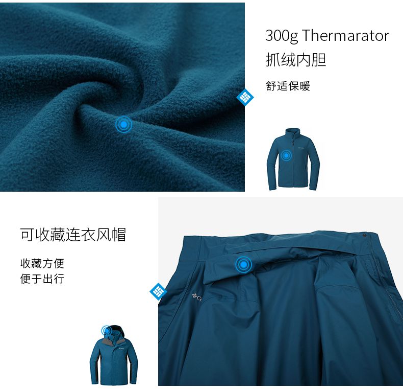 聚酯纤维防水冲锋衣户外工作服定做内胆展示