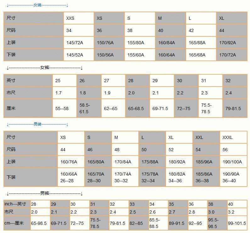工作服该怎么统计尺码